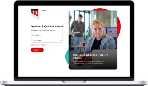 Mock-up Quantore Extranet.