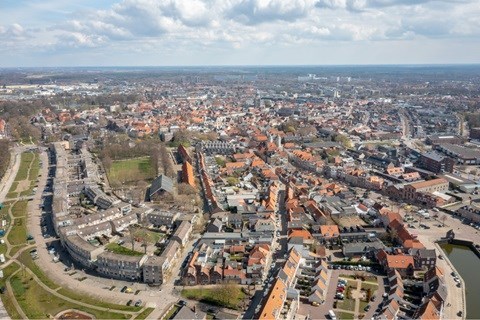 Zicht op Bergen op Zoom.