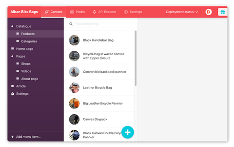 User interface DatoCMS.